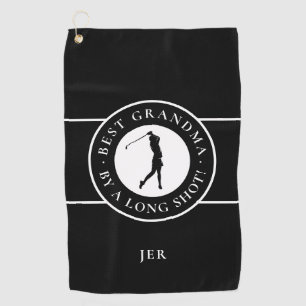 Serviette De Golf Meilleure grand-mère noire de loin Dames monogramm