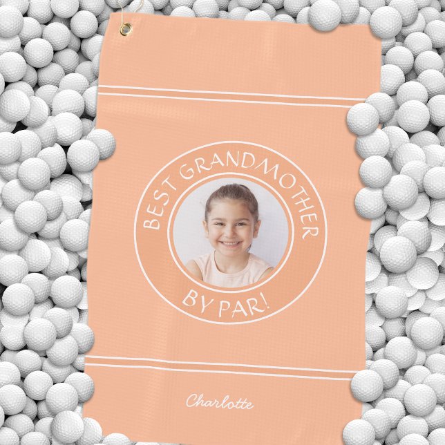 Serviette De Golf Meilleure Grand-Mère Par Par Par Elegant Golfer Pe (Best Grandmother By Par Elegant Golfer Peach Photo Golf Towel)