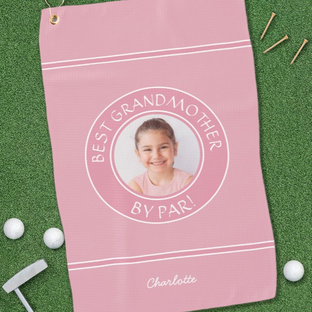 Serviette De Golf Meilleure Grand-Mère Par Par Par Elegant Golfer Pi (Best Grandmother By Par Elegant Golfer Pink Photo Golf Towel)