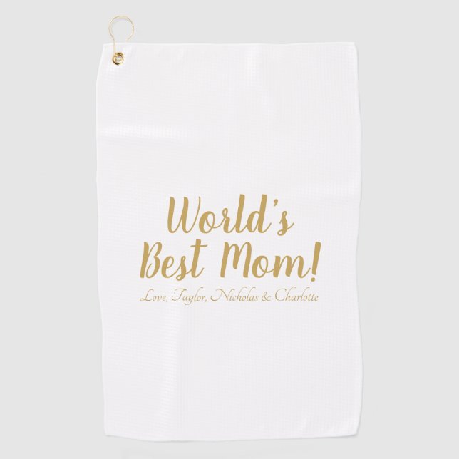 Serviette De Golf Meilleure maman du monde script personnalisé migno (Devant)