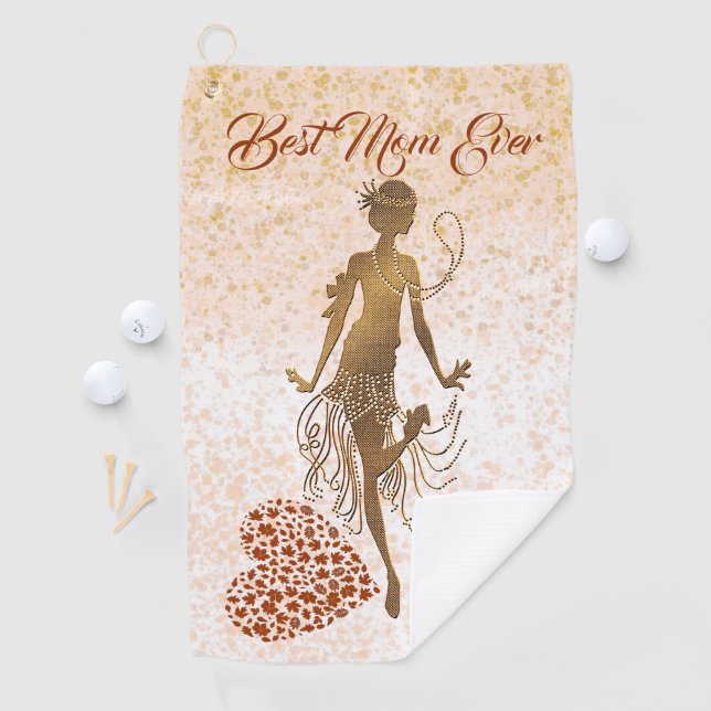 Serviette De Golf Meilleure maman Jour Danseuse Coeur Spiral Mère's  (En situation)