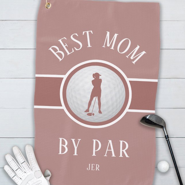 Serviette De Golf Meilleure Maman Par Par Golf Citation Monogram Ros (Créateur téléchargé)