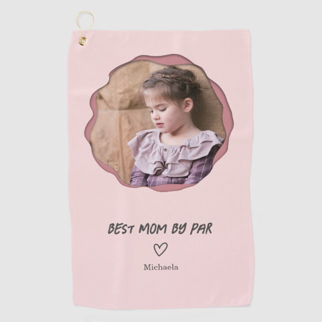Serviette De Golf Meilleure Maman Rose Moderne par Photo (Devant)