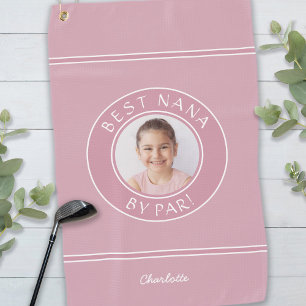 Serviette De Golf Meilleure Nana par Golfeur Élégant Rose Cadeau Pho