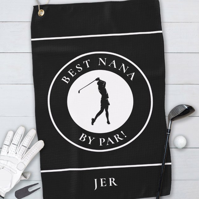 Serviette De Golf Meilleure Nana Par Golfeur Monogramme (Créateur téléchargé)