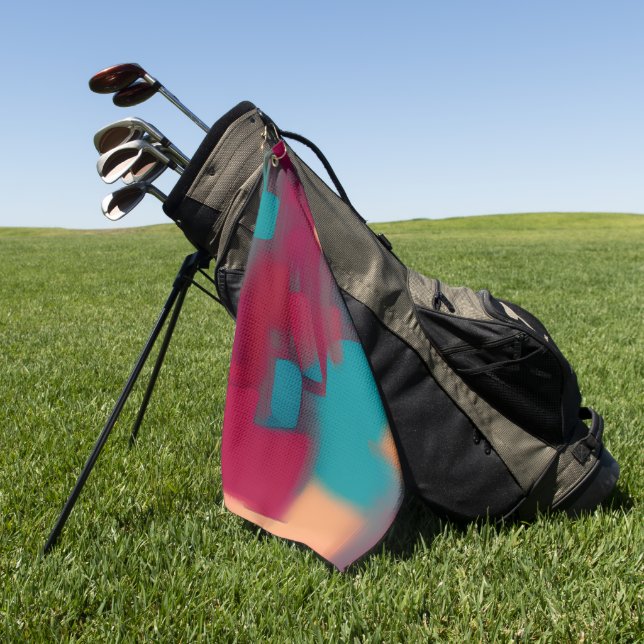 Serviette De Golf Mélange abstrait rouge et sarcelle  (Vert)