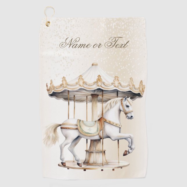 Serviette De Golf Merry Go Round Circus Carnival Belle mignonne (Devant)