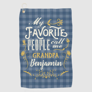 Serviette De Golf Mes gens préférés m'appellent Grand-Père Bleu