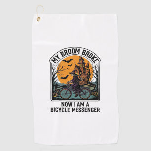 Serviette De Golf Messager de vélo Halloween Drôle de balai de sorci