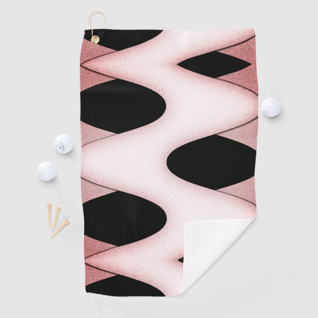 Serviette De Golf Métissant des vagues rose orientale (En situation)