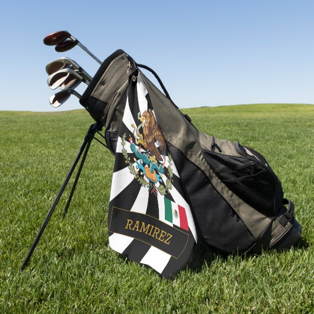 Serviette De Golf Mexique Golf & Premium drapeau mexicain blanc/ Pat (Vert)