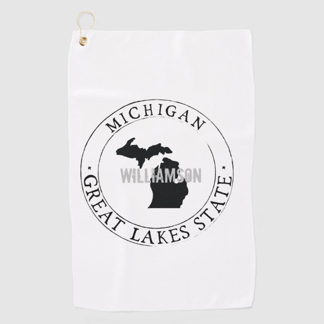 Serviette De Golf Michigan Golf Towel State Personnalisé (Devant)
