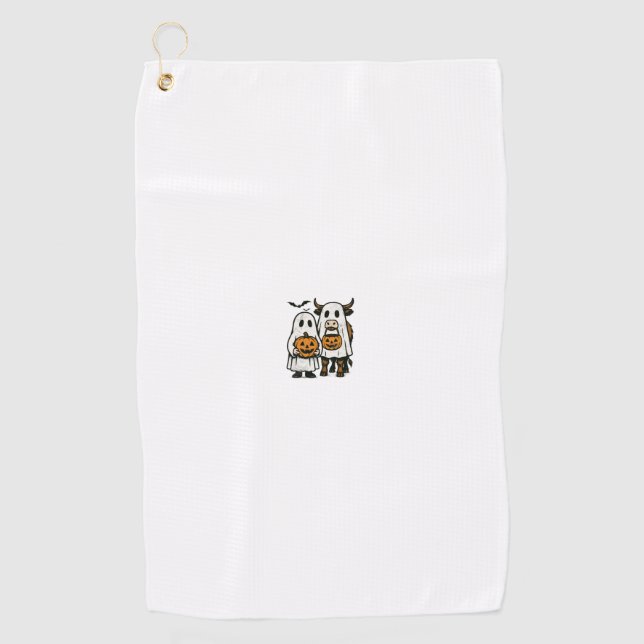 Serviette De Golf Mignon automne vache des Highlands fantôme Hallowe (Devant)