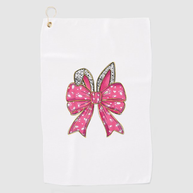 Serviette De Golf Mignon Coquette Pâques Nœud Lapin Femme G (Devant)