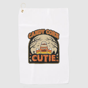 Serviette De Golf Mignon Maïs Sucré Design Vectoriel Halloween Vinta