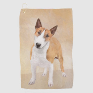 Serviette De Golf Miniature Taureau Terrier Peinture - Joli Original