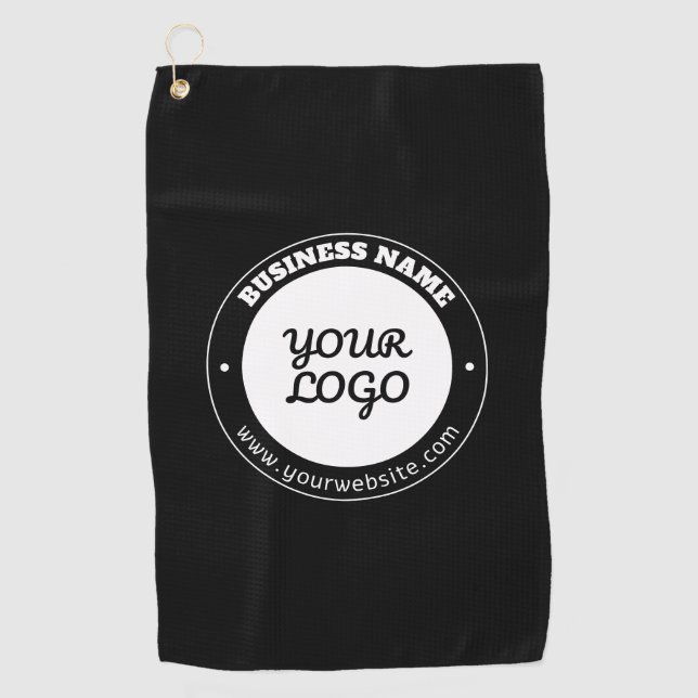 Serviette De Golf Modèle de texte circulaire modifiable et logo télé (Devant)