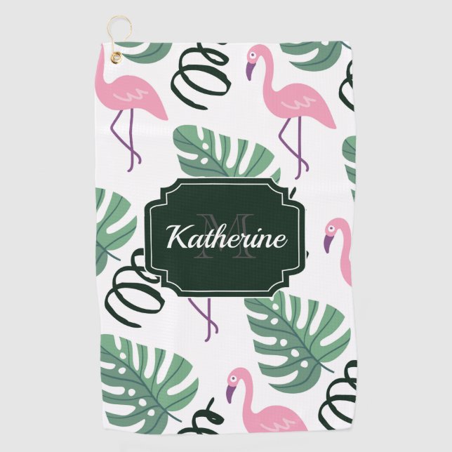 Serviette De Golf Modèle Flamingo mou (Devant)