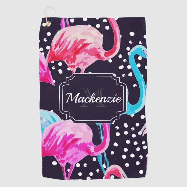 Serviette De Golf Modèle Flamingo mou (Devant)