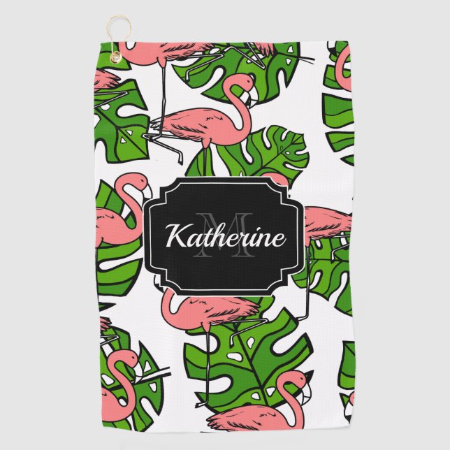 Serviette De Golf Modèle Flamingo mou (Devant)