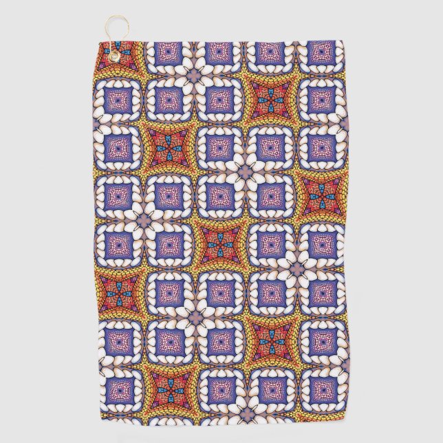 Serviette De Golf Modèle floral géométrique complexe (Devant)