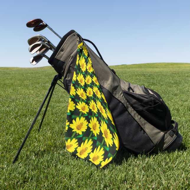 Serviette De Golf Modèle floral jaune vif (Vert)