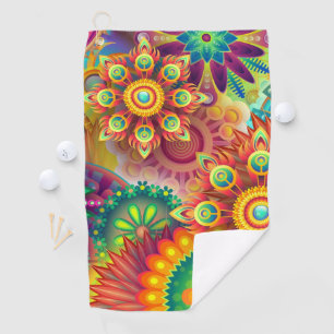 Serviette De Golf Modèle floral psychédélique