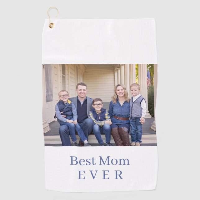 Serviette De Golf Modern Best Mom Ever Photo Blue Golf Towne (Devant)