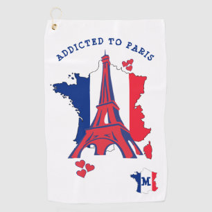 Serviette De Golf Moderne AJOUTÉ AU Monogramme DE PARIS
