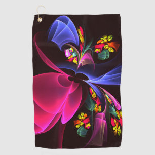 Serviette De Golf Moderne coloré Floral Abstrait Art Motif #06
