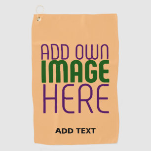 SERVIETTE DE GOLF MODERNE ÉDITABLE PEACH ORANGE IMAGE MODÈLE TEXTE