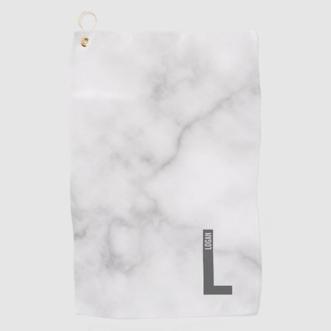 Serviette De Golf Moderne monogramme personnalisé gras et nom (Devant)