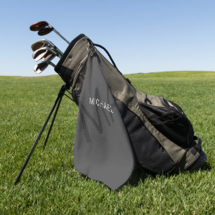 Serviette De Golf Moderne Monogramme Personnalisé Gris
