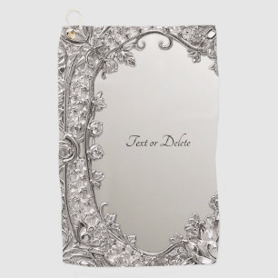 Serviette de golf moderne ornée d'argent