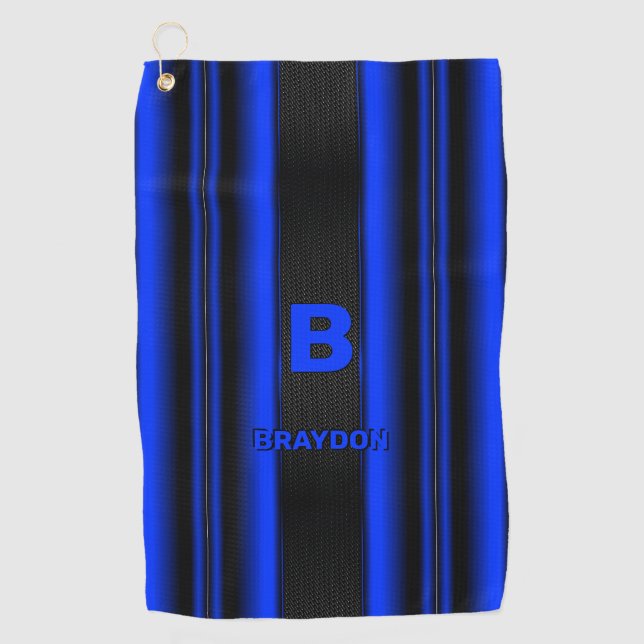 Serviette De Golf Modifier le nom initial Ajouter le nom bleu sur le (Devant)