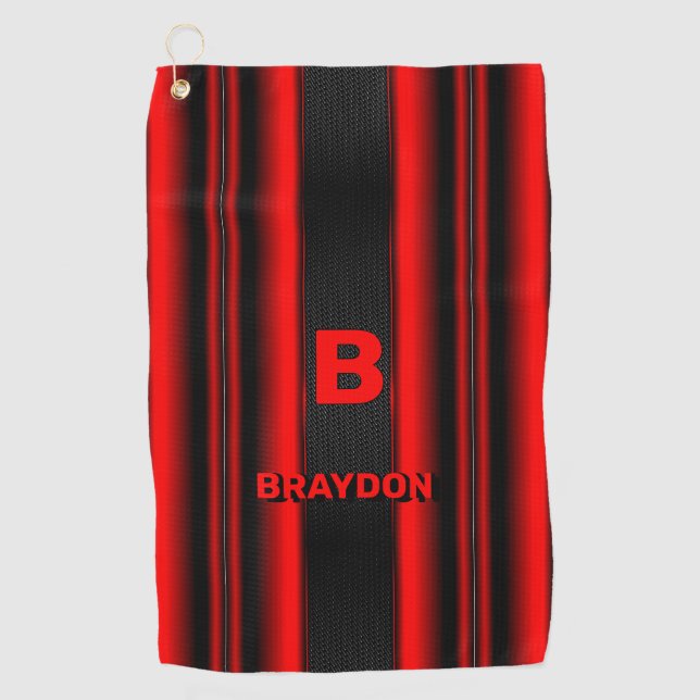 Serviette De Golf Modifier le nom initial Ajouter le nom rouge sur l (Devant)