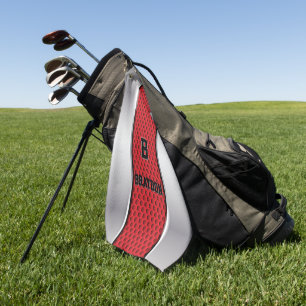 Serviette De Golf Modifier le nom initial Ajouter le nom Silver Grey