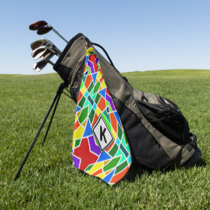 Serviette De Golf Modifier les triangles de couleurs d'art géométriq