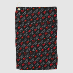 Serviette De Golf Molon Labe Grunge Casque guerrier spartiate sur un