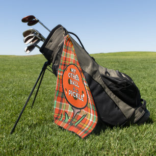 Serviette De Golf Mon Autre Bal Est Un Pickleball Orange Golfeur Pic