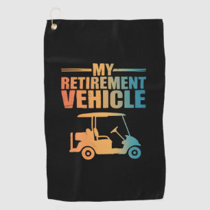 Serviette De Golf Mon chariot de golf de véhicule de retraite golfeu