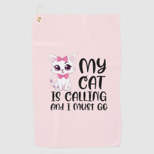 Serviette De Golf Mon chat appelle et je dois y aller