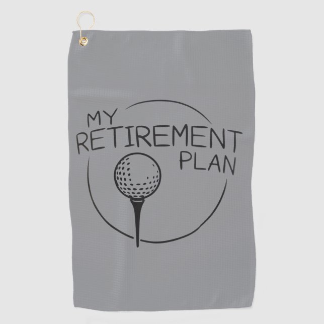 Serviette De Golf Mon plan de retraite dicton drôle golfeur golf  (Devant)