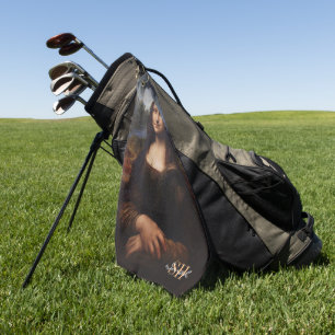 Serviette De Golf Mona Lisa & monogrammed Golf /Leonardo da Vinci