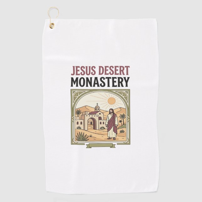 Serviette De Golf Monastère désertique de Jésus Monastère désertique (Devant)