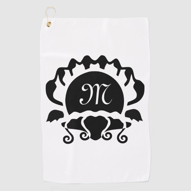 Serviette De Golf Monograme de Black Clam (Devant)