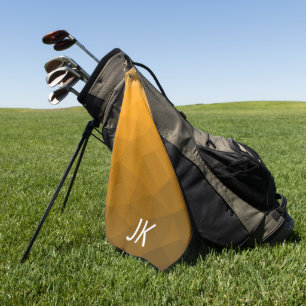 Serviette De Golf Monogramme à motif de maillage géométrique à dégra