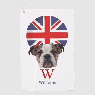 Serviette De Golf MONogramme BRITANNIQUE BULLDOG