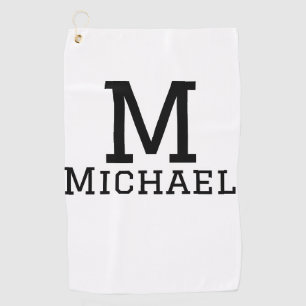 Serviette De Golf Monogramme capital masculin ajouter nom simple cla