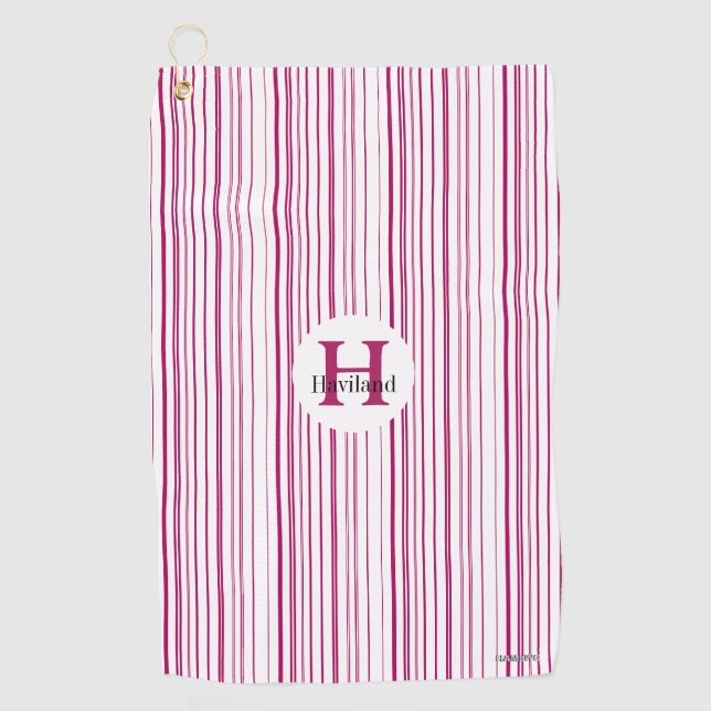 Serviette De Golf Monogramme Cerise Line Monogramme Golf Towel HAMbW (Devant)